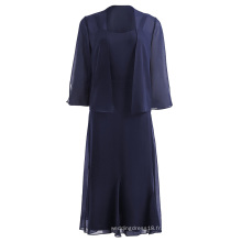 Kate Kasin Femmes 2pcs Set Chiffon 3/4 Sleeve Front Front Jacket + strappy Dress KK001059-1